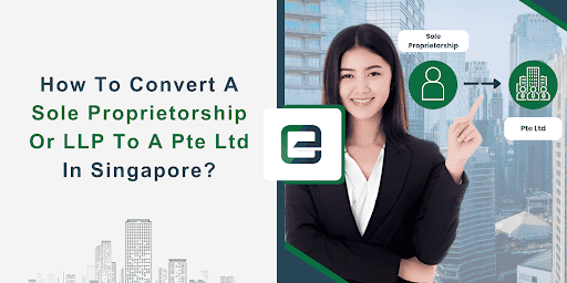 conversion into LLC singapore A professional explaining the process of converting a sole proprietorship or LLP to a private limited (Pte Ltd) company in Singapore, representing business growth and formal incorporation